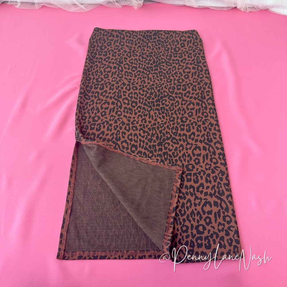 NWT Loft Leopard Print Side Slit Midi Skirt Size XXS - Picture 10 of 11